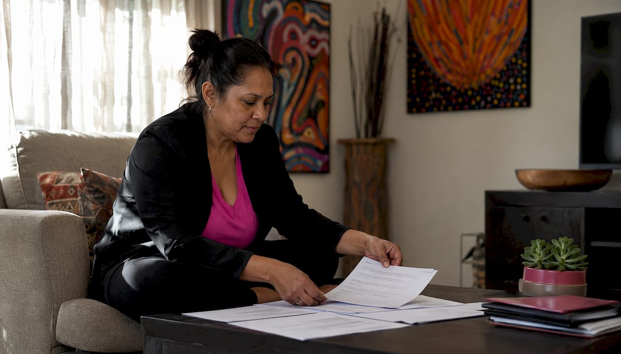 Property manager reviewing electrical work quotes at desk