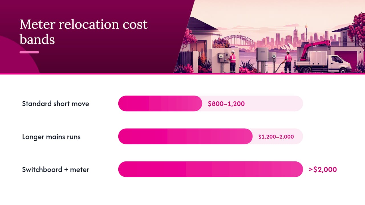 Diagram of meter relocation cost bands in Sydney
