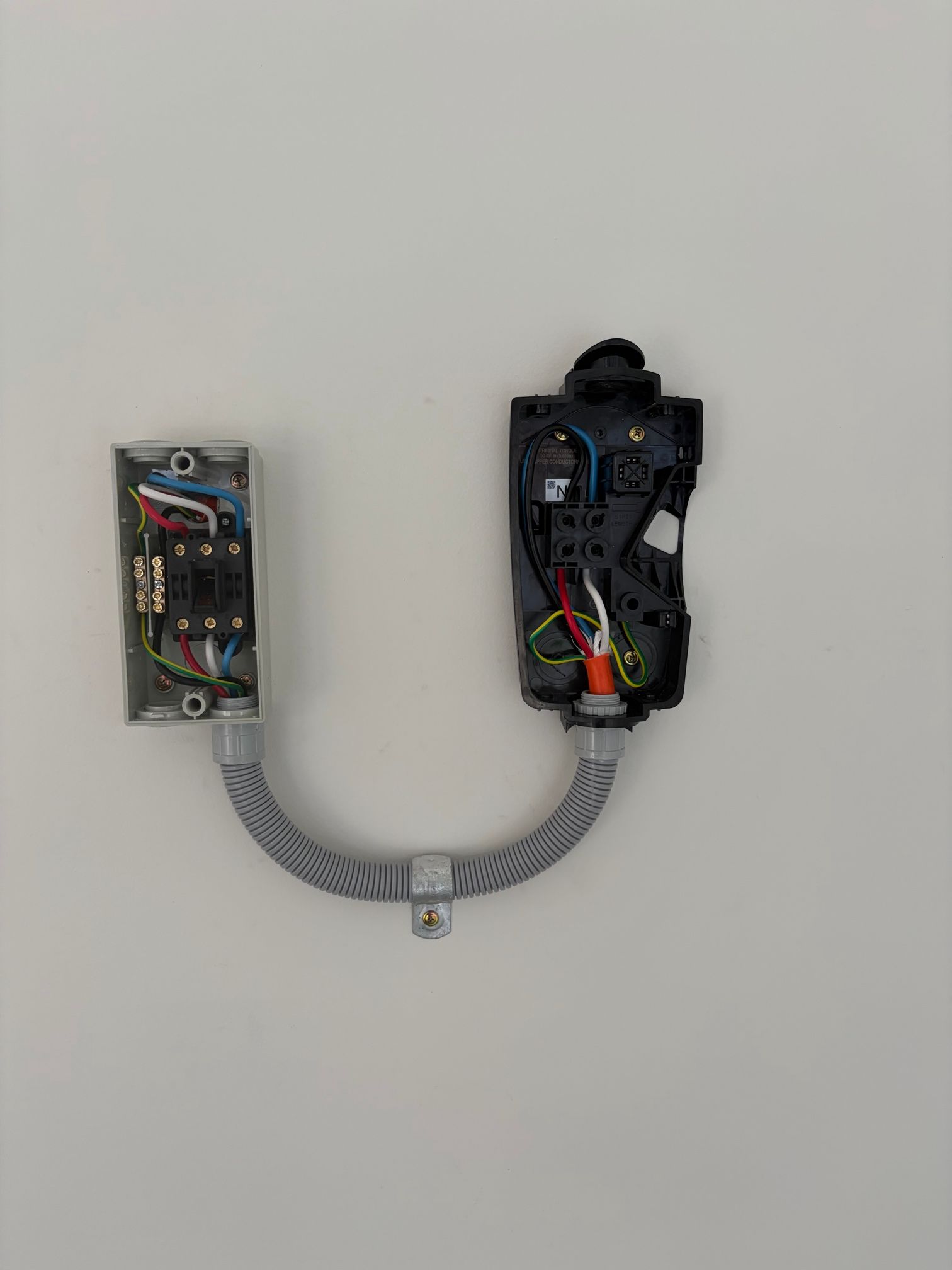 Tesla Gen 3 Wall Connector isolator and RCBO enclosure wired ready for a three phase EV charger install, Austral NSW 2179