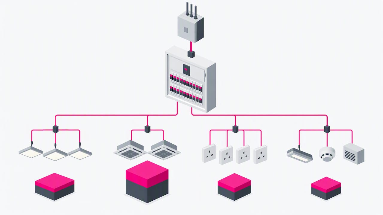 Illustration of office electrical load distribution