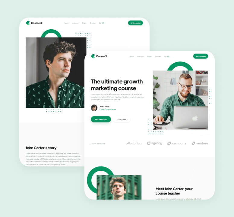 Pages Included - Course X Webflow Template