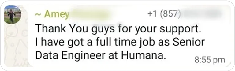 A fake message from a man on a cell phone.