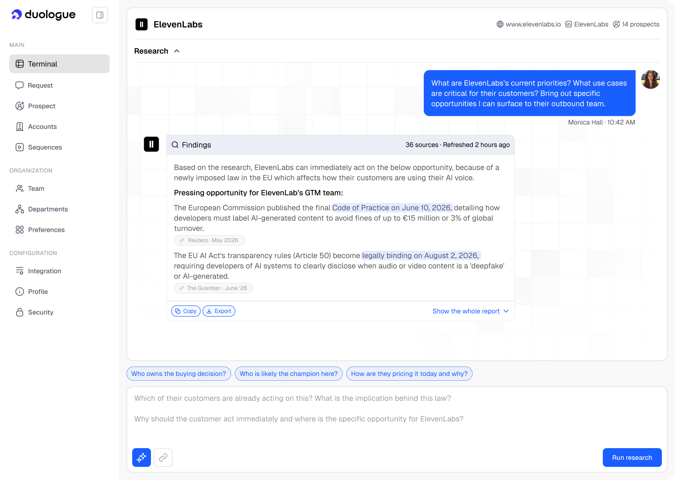 Duologue: Product launches