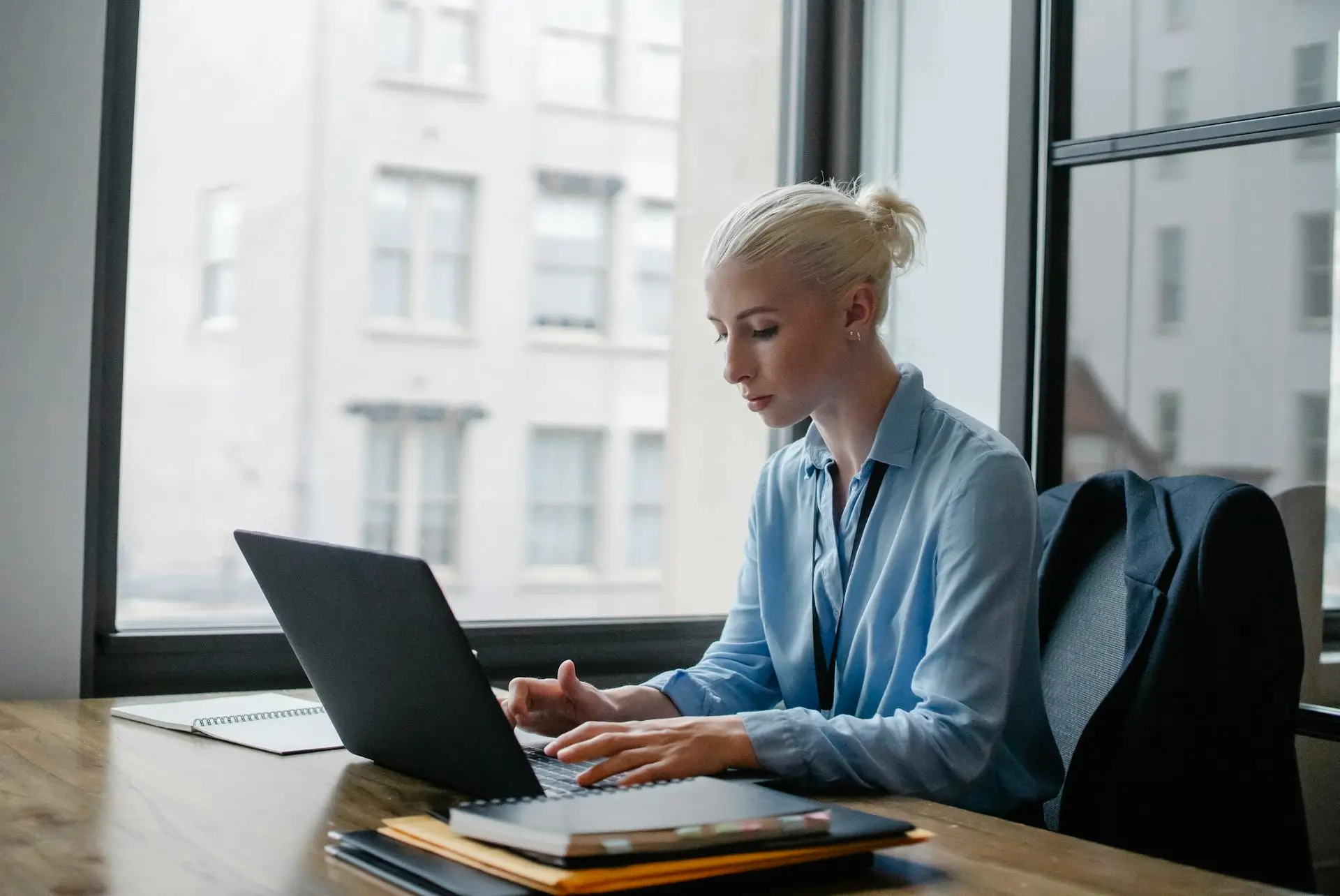 woman working on laptop
