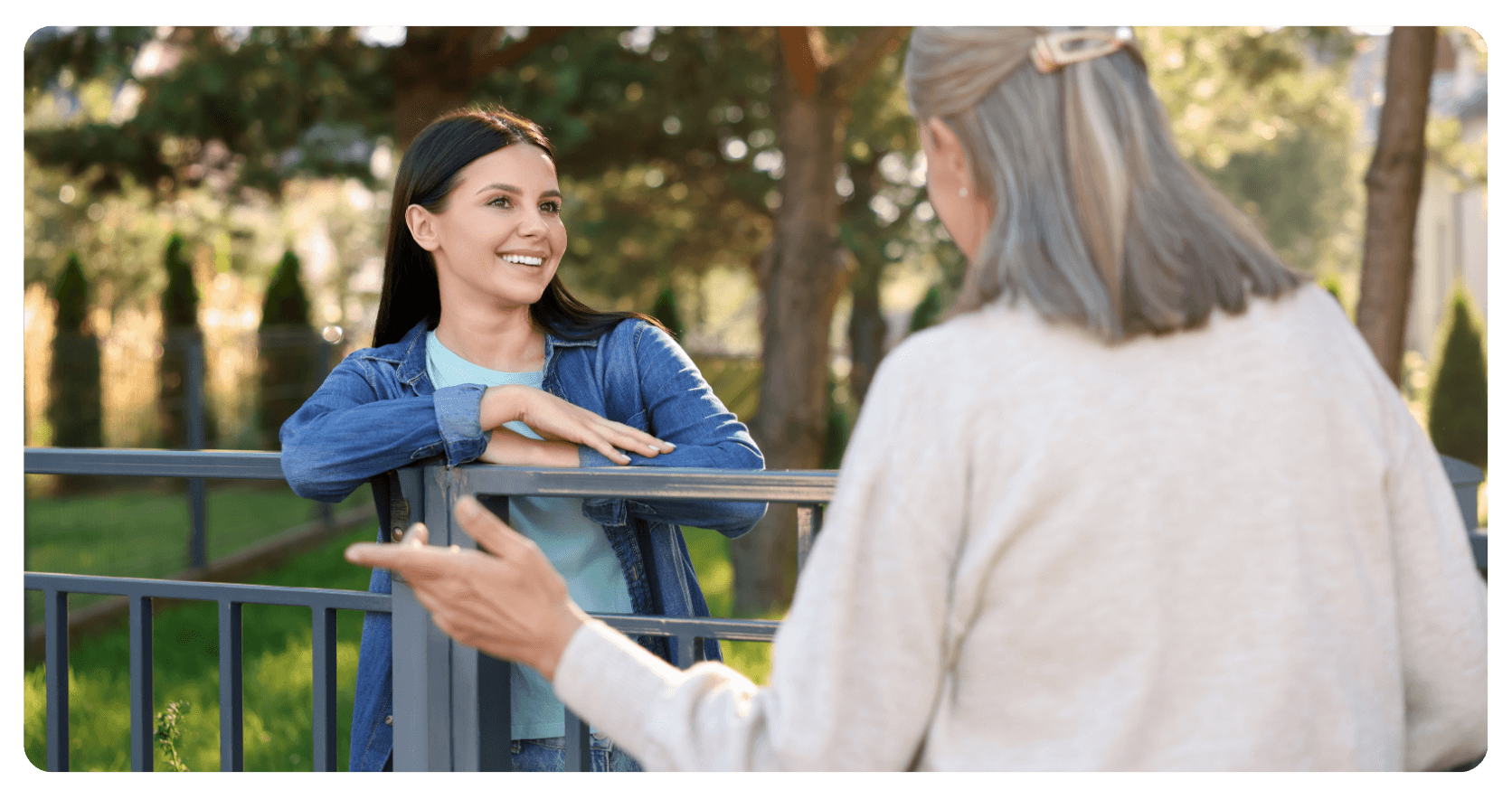two female neighbors, one old, one young
