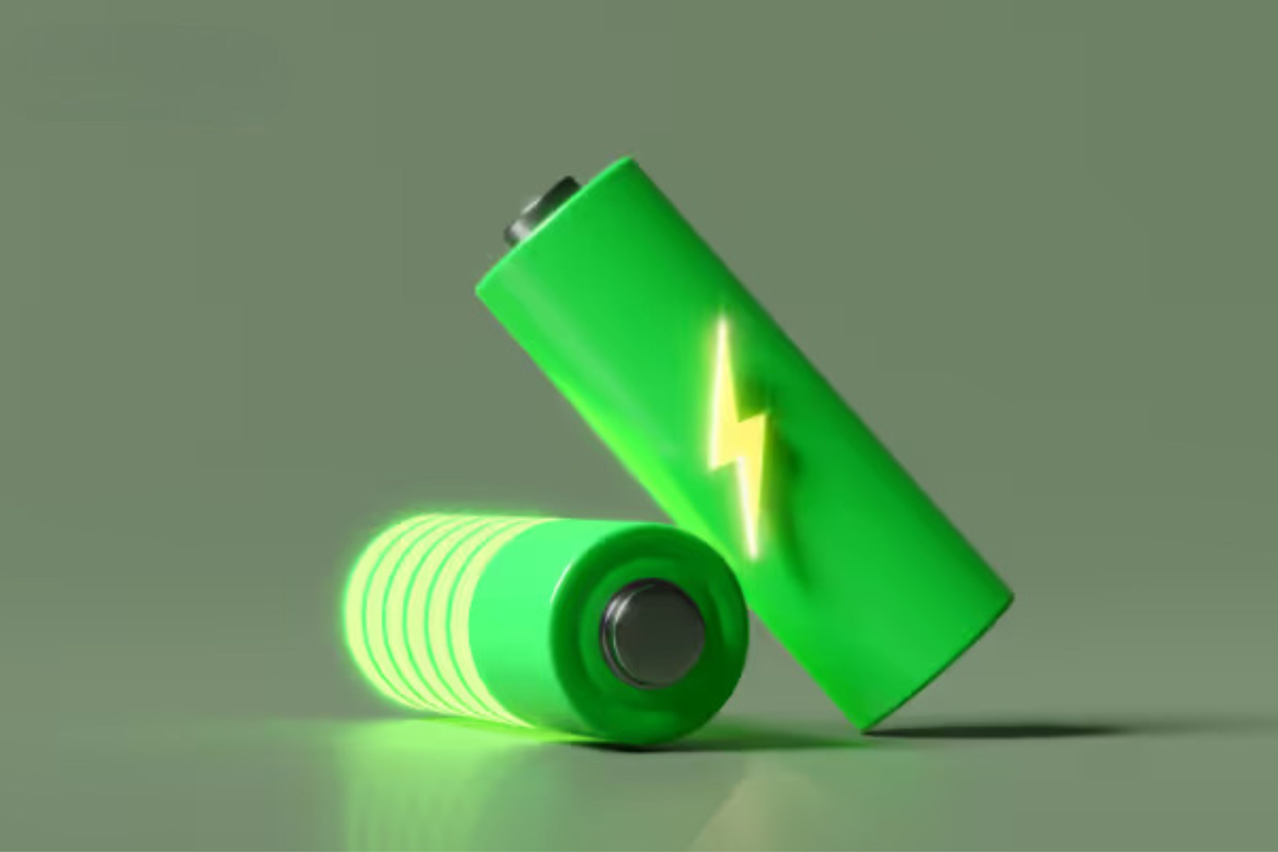 Two batteries sit on a counter - it's important to keep track of your batteries and whether you need to dispose of them.