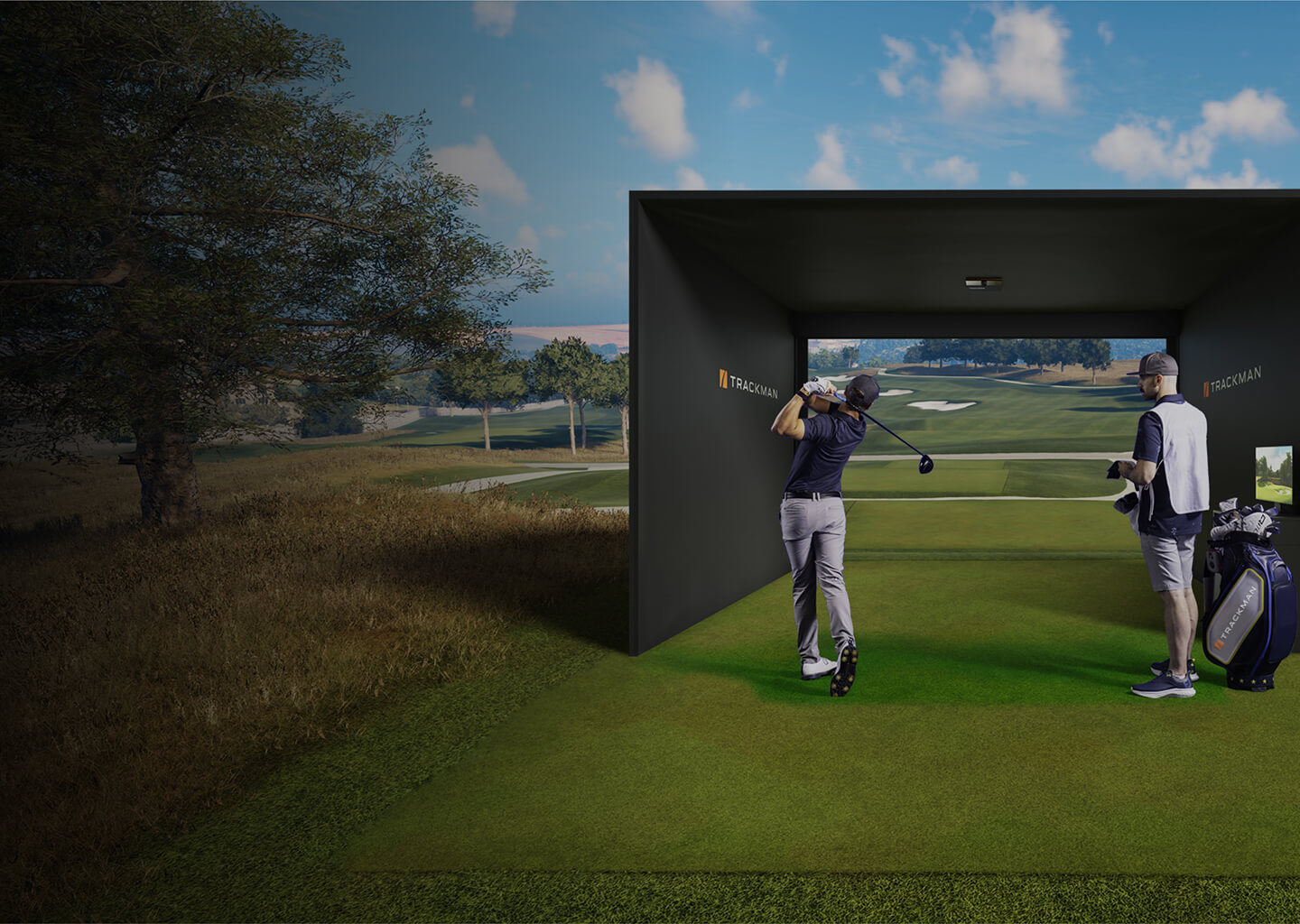 Golfer On Trackman, Indoor Golf