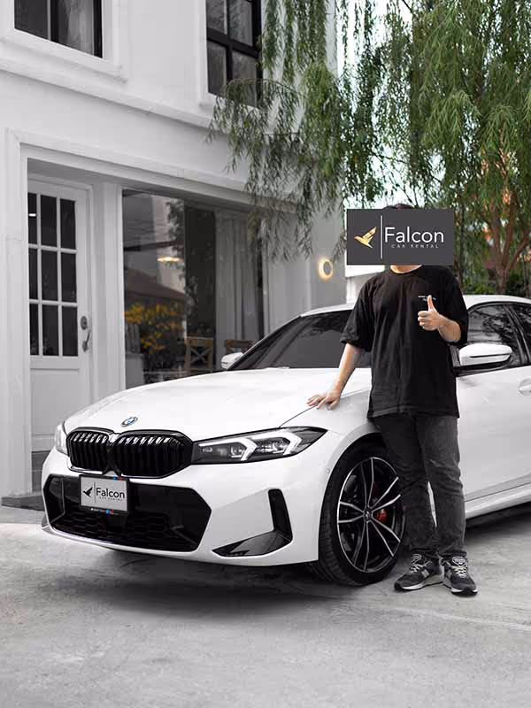 เช่ารถ BMW Series 3 2024 LCI พรีเมียม กรุงเทพฯ Falcon Car Rental ราคาเริ่มต้น 4500 บาท บริการส่งรถถึงที่