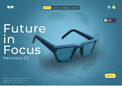 Clean and stylish e-commerce website design for a sunglasses brand with product-focused layout