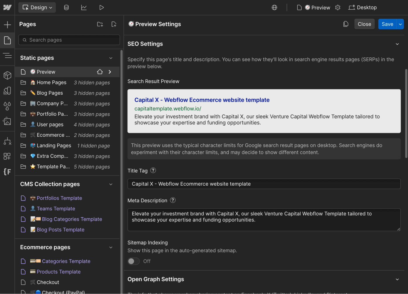 SEO - Capital Webflow Template | Brix Templates