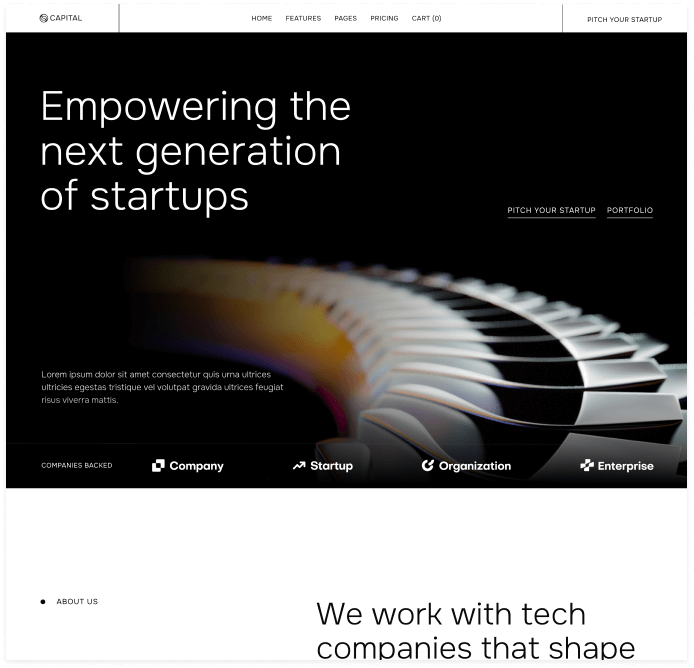 Capital - Home V1 Page - Venture Capital Webflow Template | Brix Templates