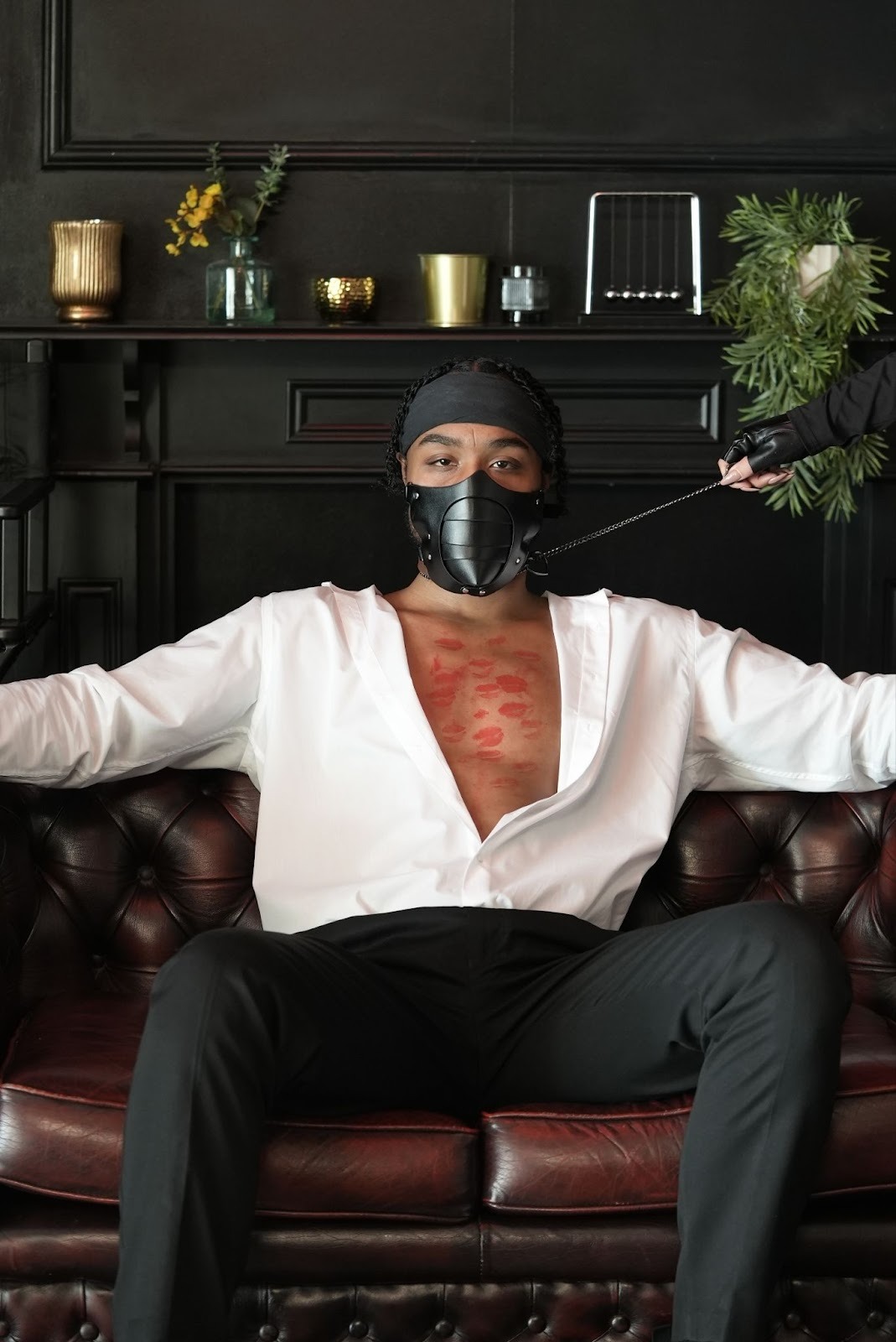 Female-led relationship, man, gagged, leash, flr, femdom, chyrpe