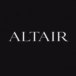 White text Altair in uppercase serif font on black background.