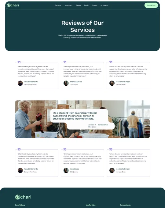Testimonials -Screenshot