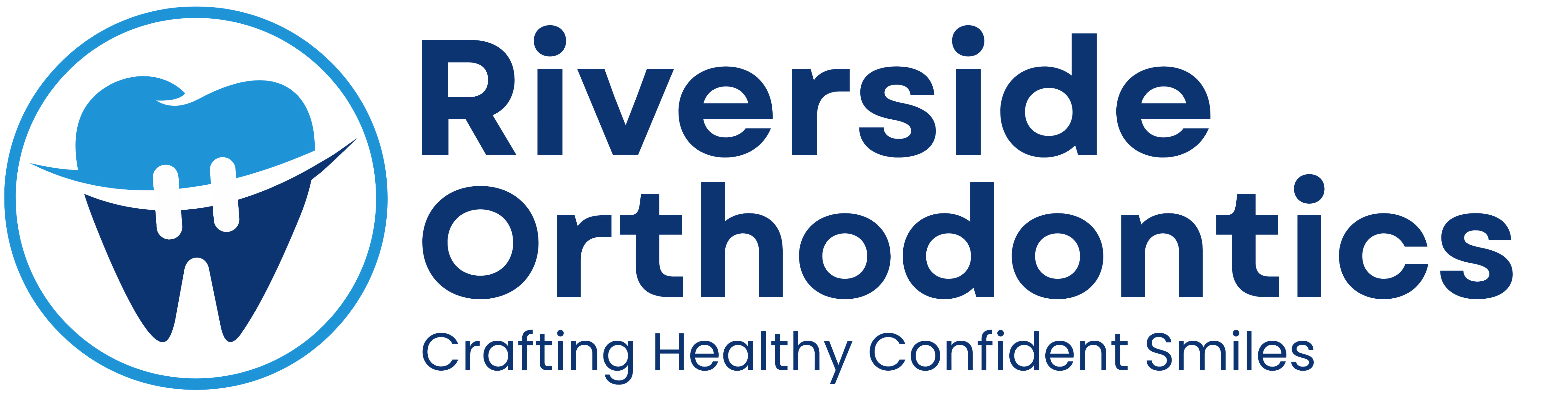 Riverside Orthodontics logo with a stylized tooth and tagline Crafting Healthy Confident Smiles.