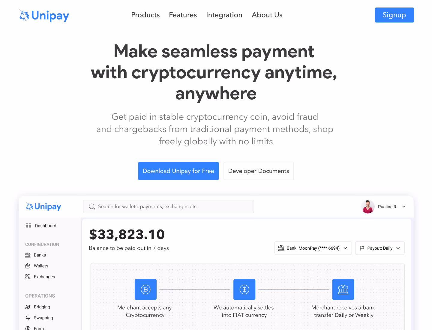 Unipay hero section