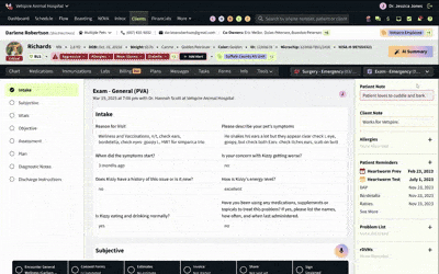 Vet and vet tech with golden retriever