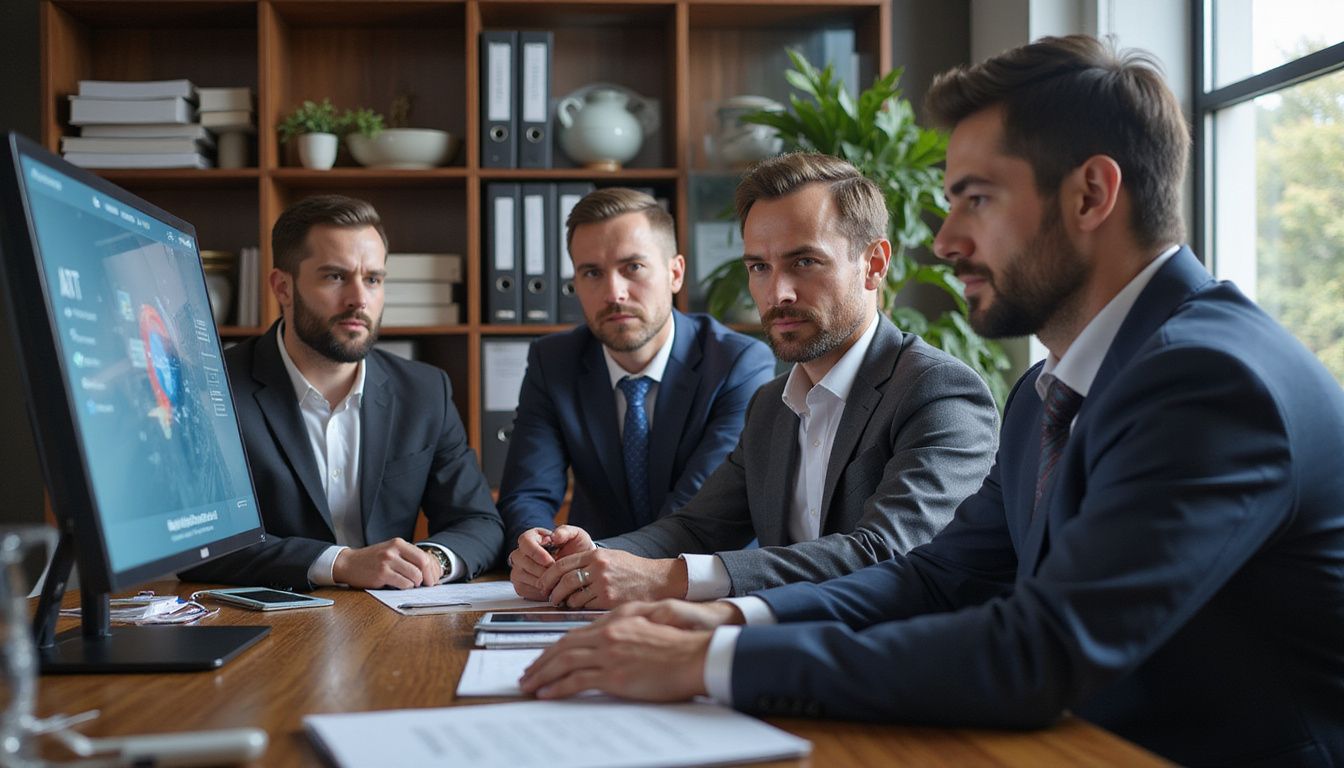 Employees express skepticism while discussing a new AI interface in the office.