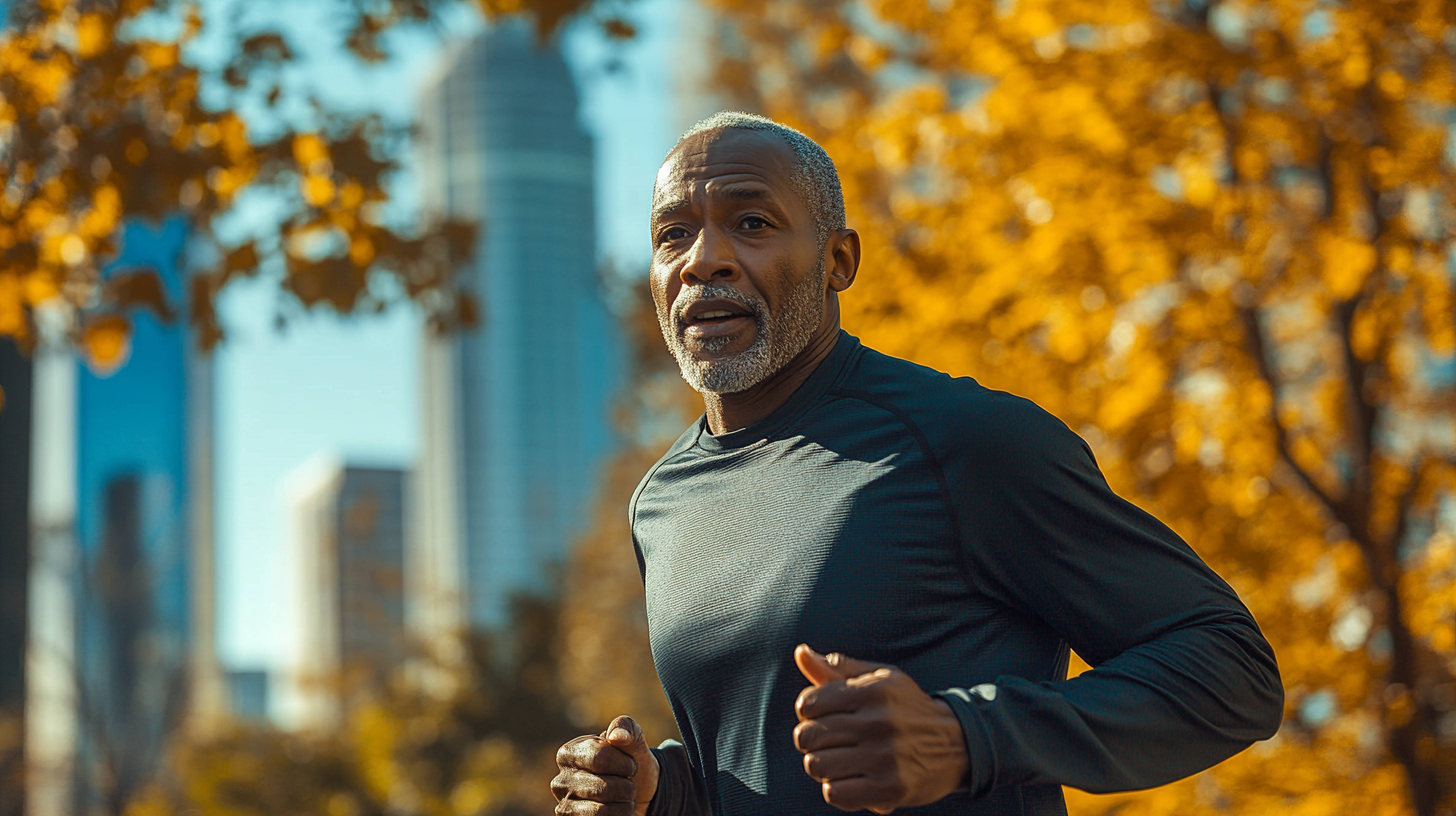 Active senior celebrating health