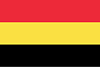 Flag with three horizontal stripes: black on top, yellow in the middle, and red on the bottom.