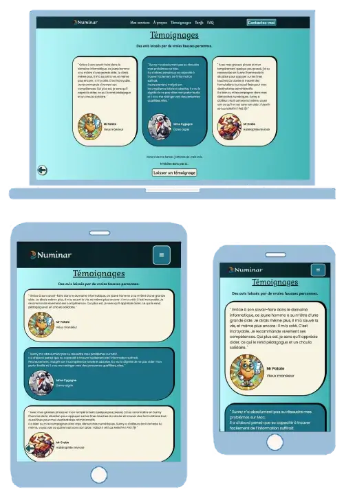 Image d'un ordinateur, d'une tablette et d'un smartphone affichant tous le même site avec des adaptations respectives