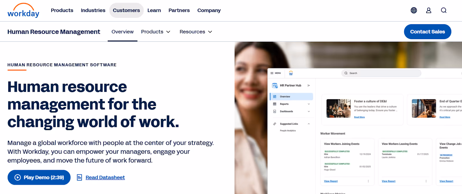 Workday homepage