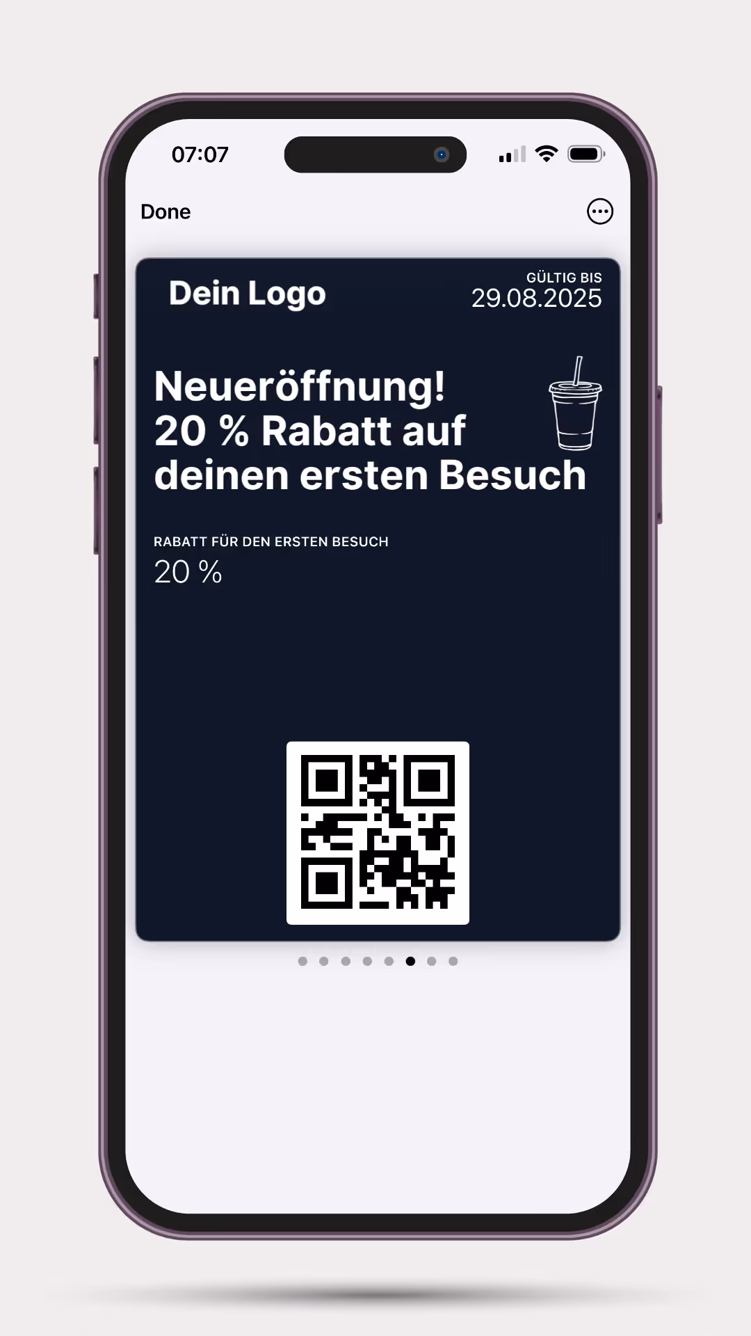 iPhone mit Stamply Rabattkarte
