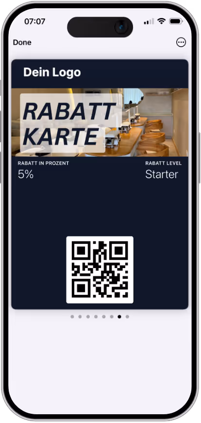 iPhone mit Stamply digitaler Rabattkarte
