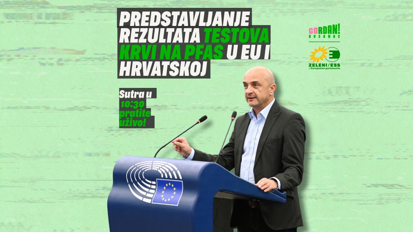 KONFERENCIJA ZA MEDIJE POVODOM PREDSTAVLJANJA IZVJEŠTAJA S REZULTATIMA TESTOVA KRVI NA PFAS U EU I HRVATSKOJ