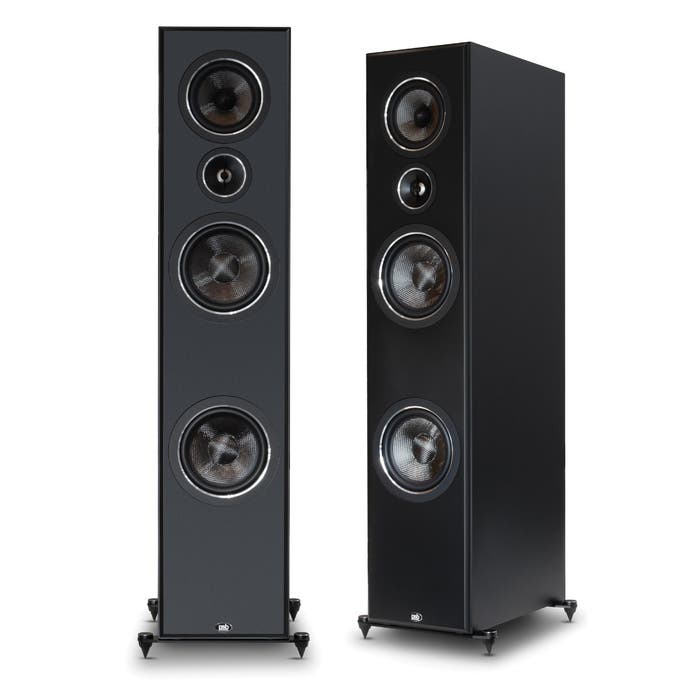 A pair of Imagine T65 tower loudspeakers in black