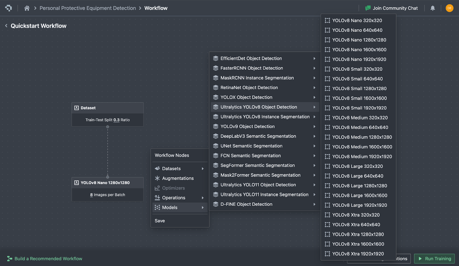 Selecting Models Architecture on Datature for Fine-Tuning