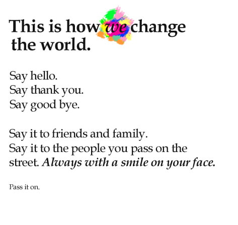 Change the world today
