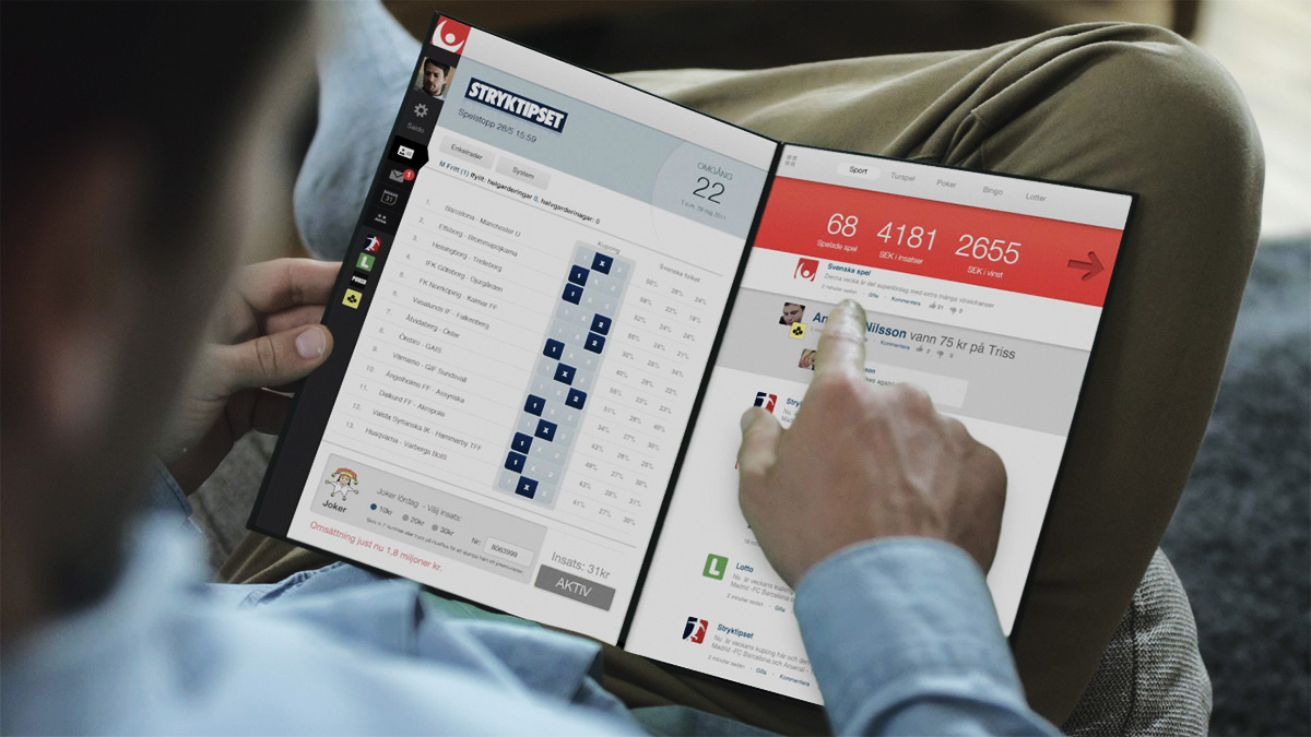 Game screen from the Svenska Spel design platform
