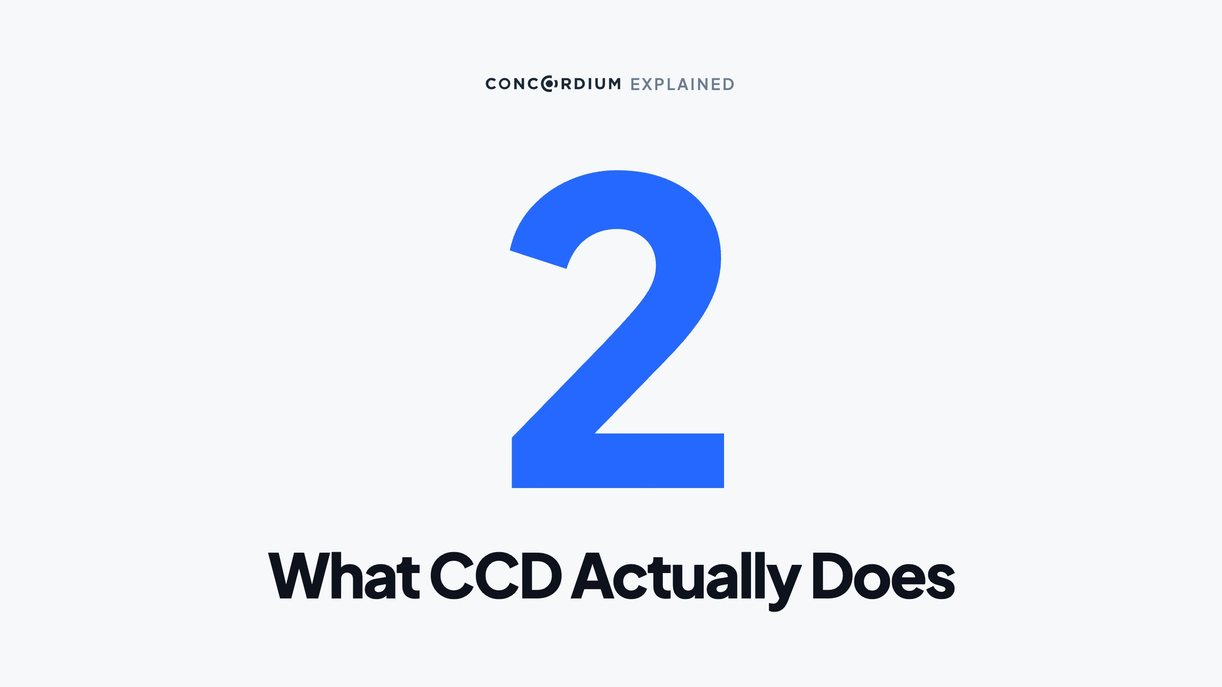What CCD Actually Does