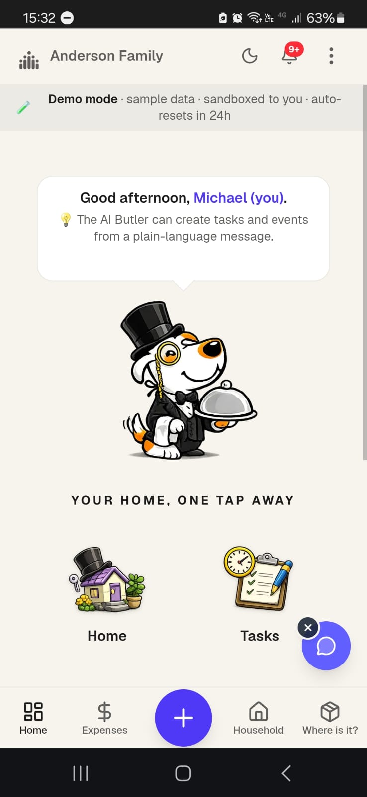 Tap plus to add an expense
