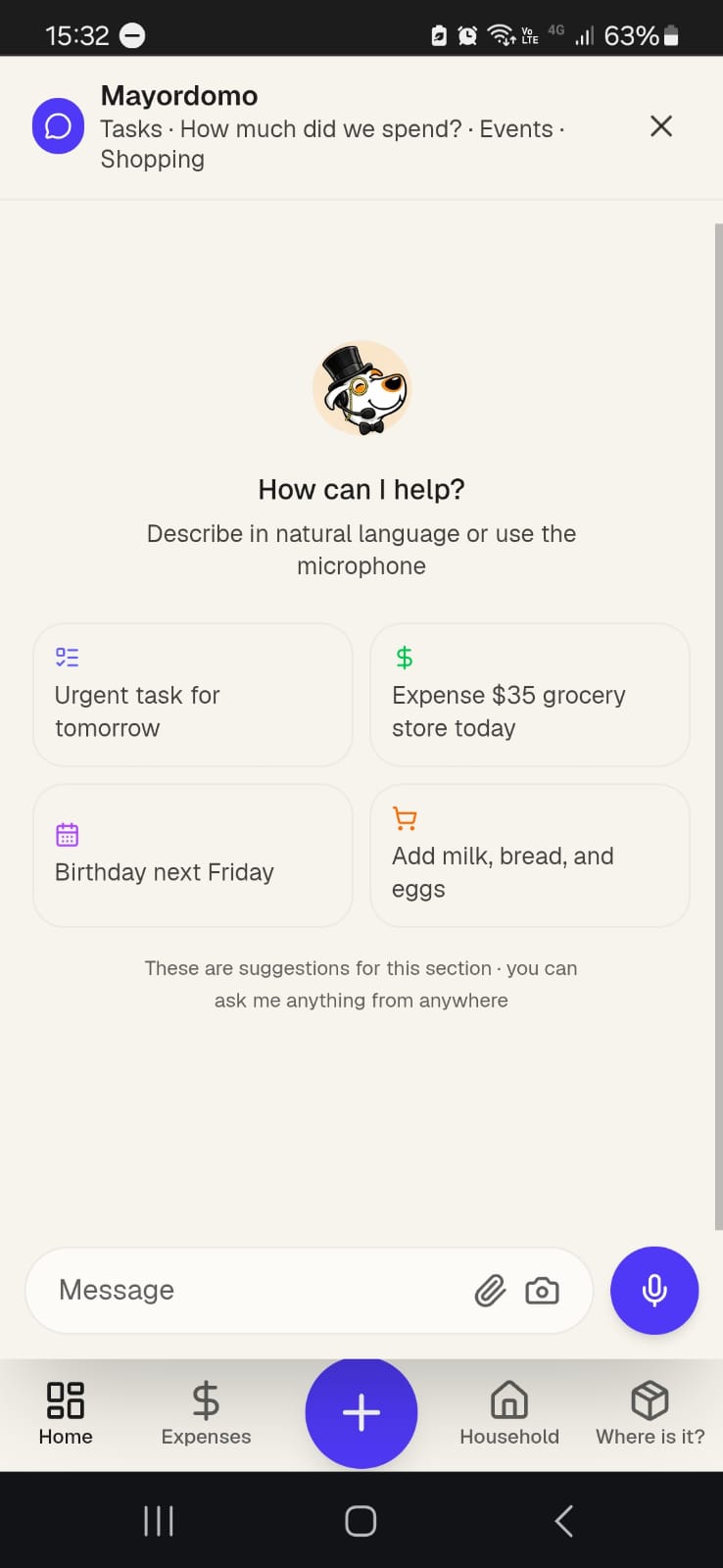 Tap plus to add an expense