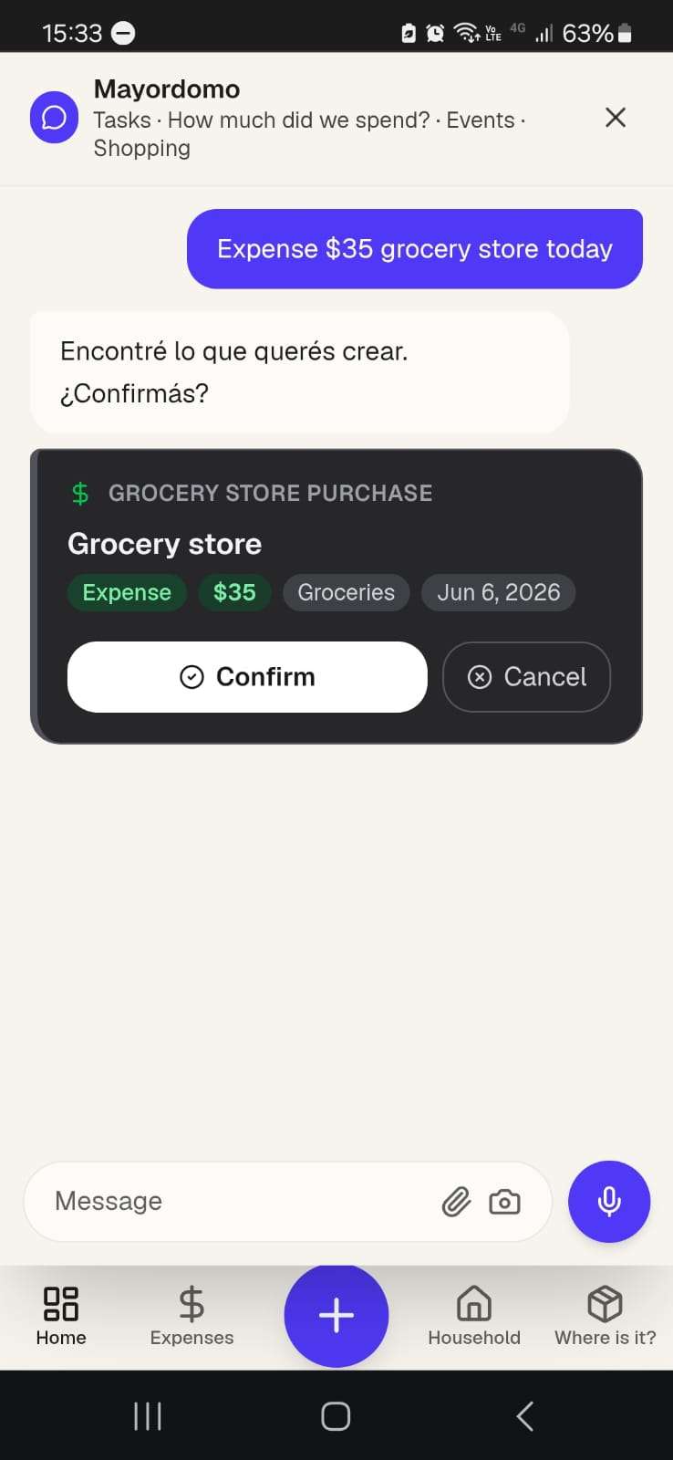 Tap plus to add an expense