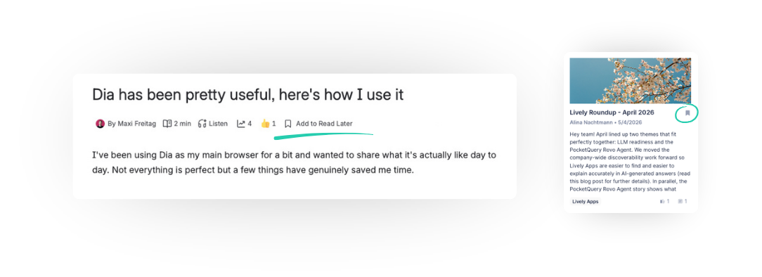 Screenshot with "Add to Read Later" buttons displayed