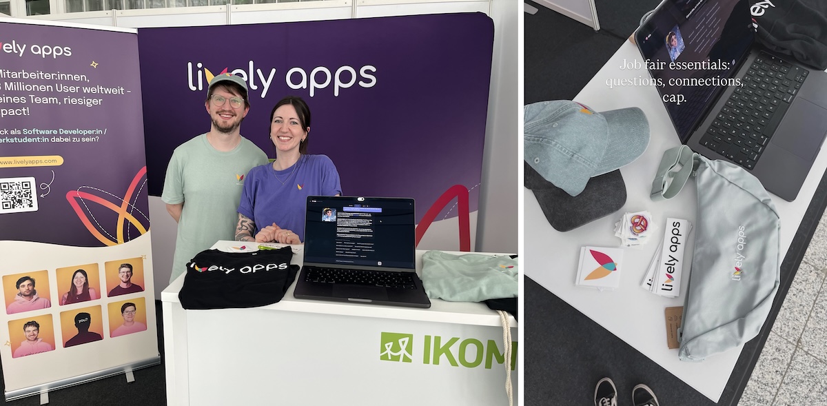 Photo of the team at the Lively Apps booth at IKOM