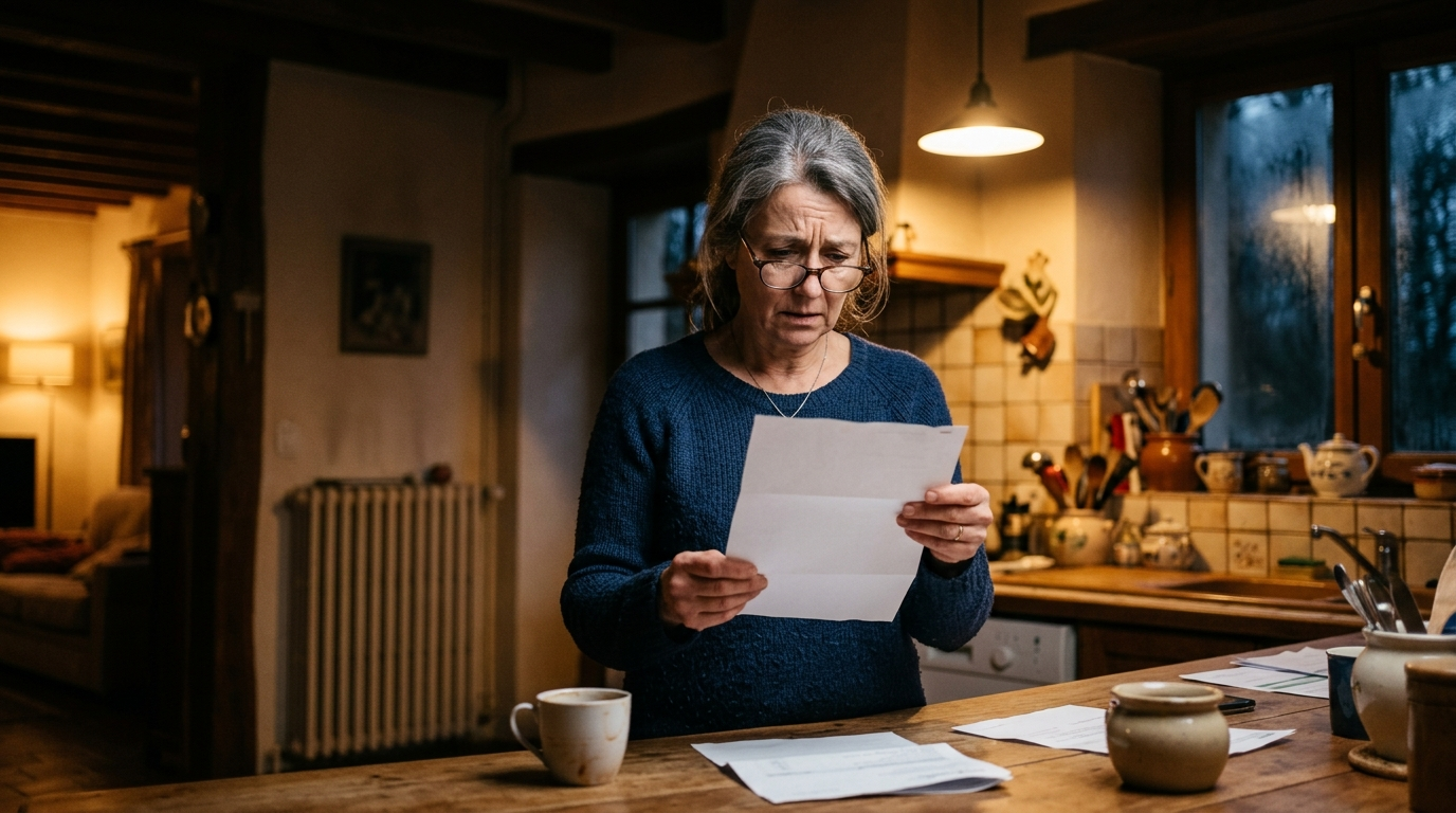 Propriétaire inquiet consultant sa facture de chauffage