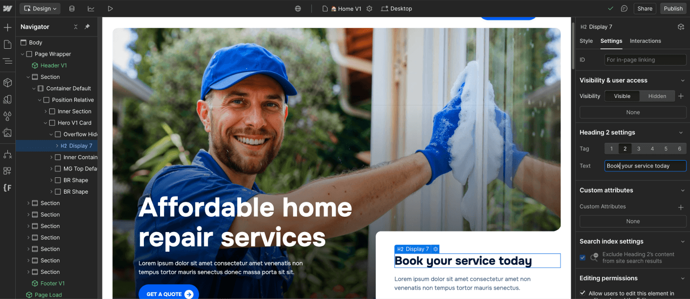 Static Content - Homerepair X Webflow Template | BRIX Templates