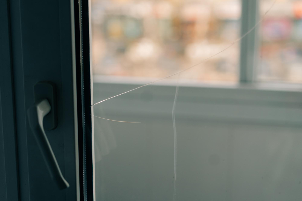 broken window on door