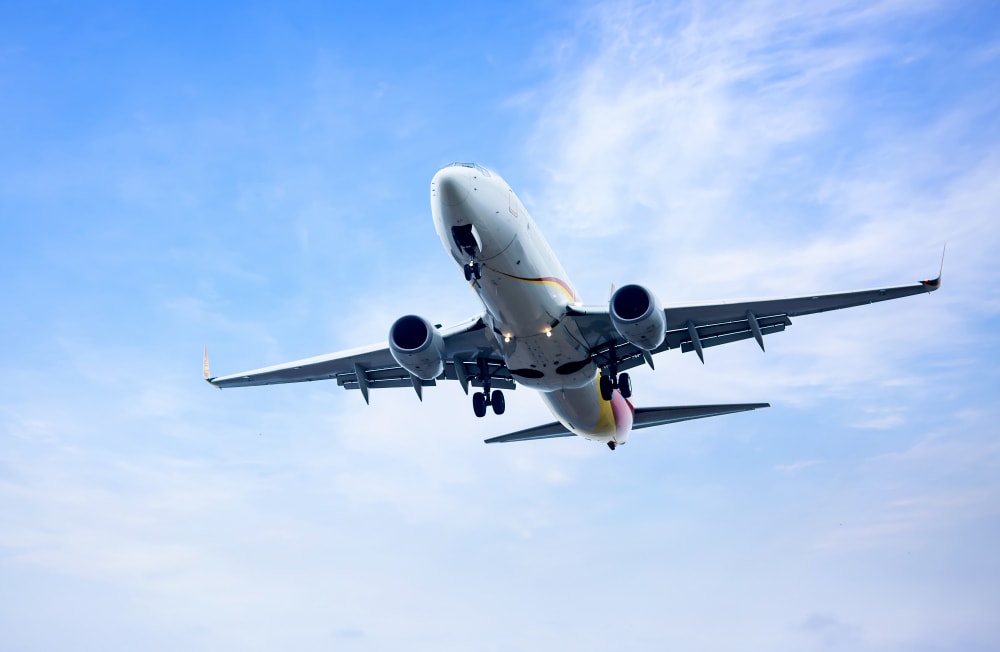 passenger plane in sky