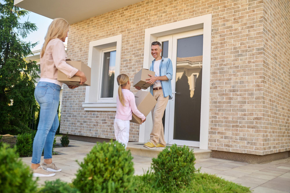 family moving into new house
