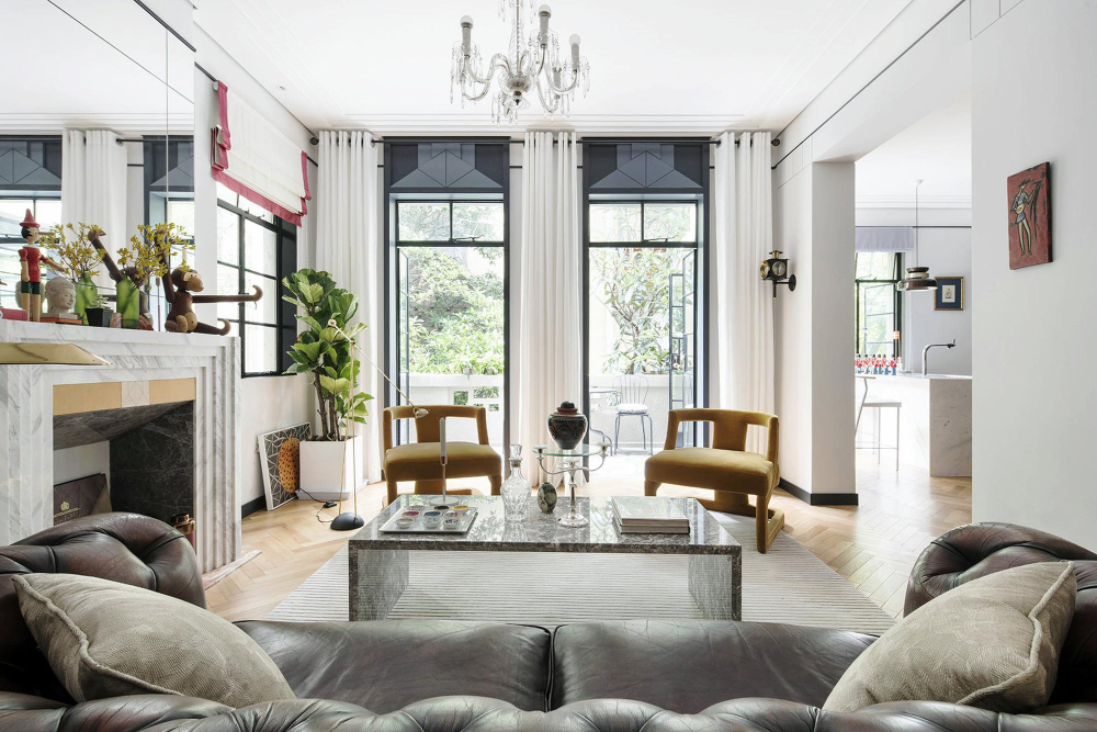 well lit high value home living room interior design