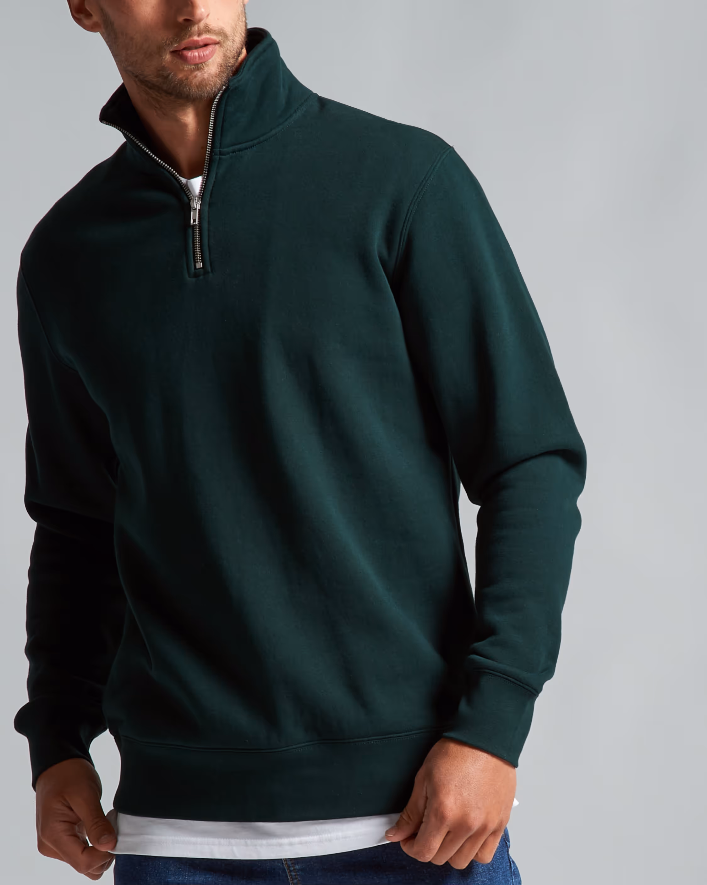 HEROIMAGE_5125_HALF_ZIP_PINE GREEN_MODEL.jpg
