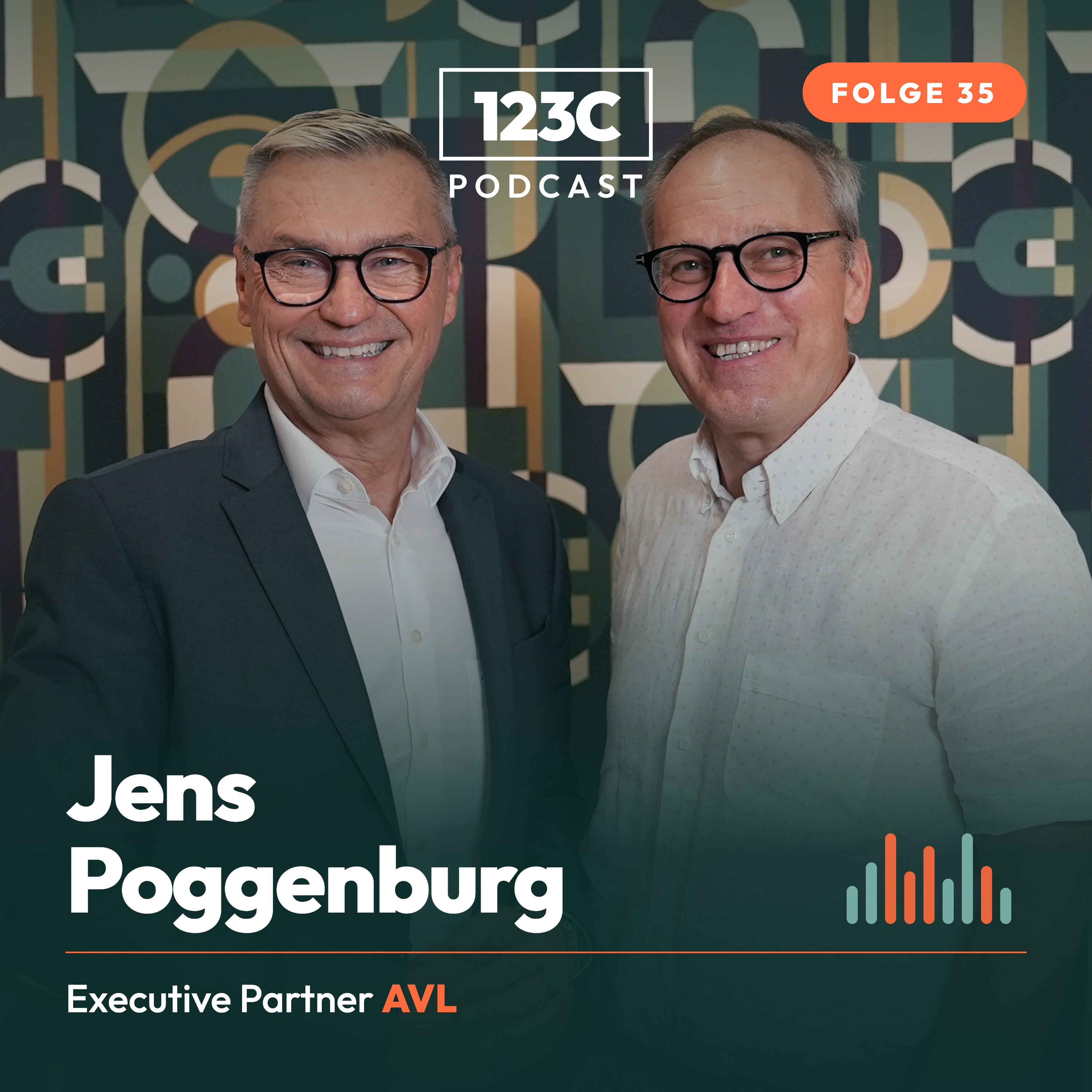 Coverbild mit Haralld Grabner und Jens Poggenburg und Grün-orangene Akzente