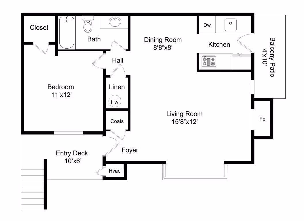 1 Bedroom layout