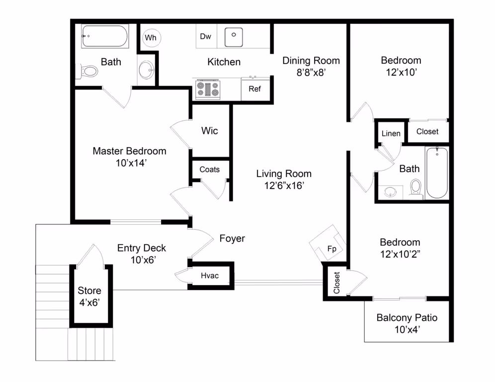3 Bedroom layout