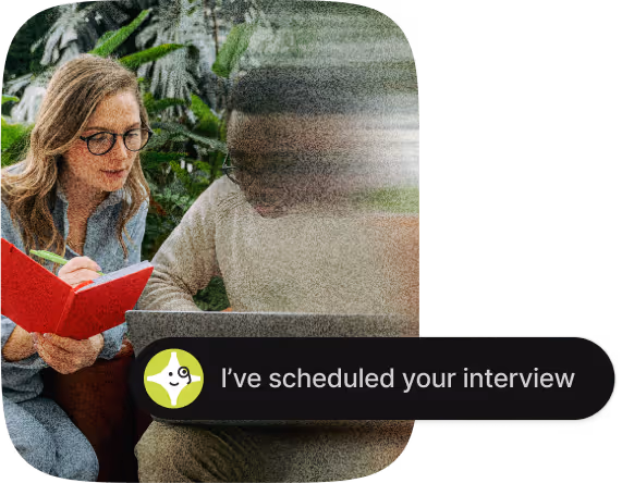 Two people using Talentium AI assistant.